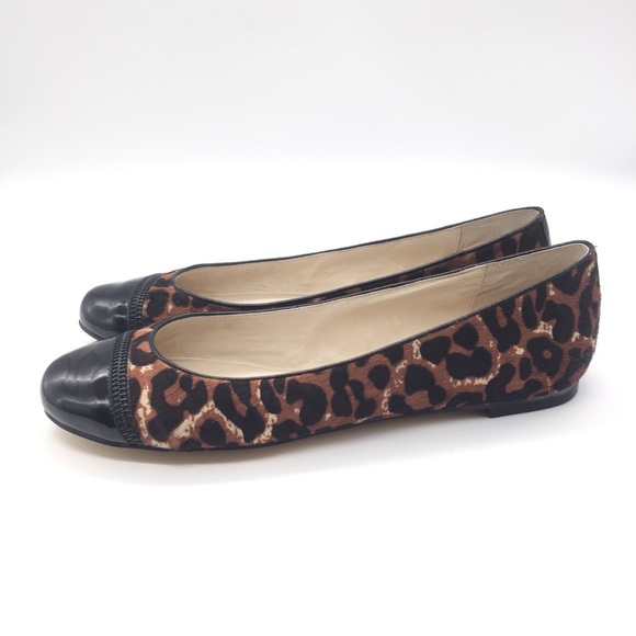 MICHAEL KORS Animal Print Calf Hair Leather Cap Toe Ballet Flats - Picture 3 of 15